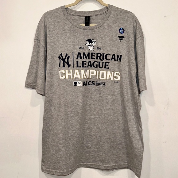 Fanatics 2024 ACLS Champions New York Yankees Locker Room Tee T Shirt XL Gray - Picture 2 of 7